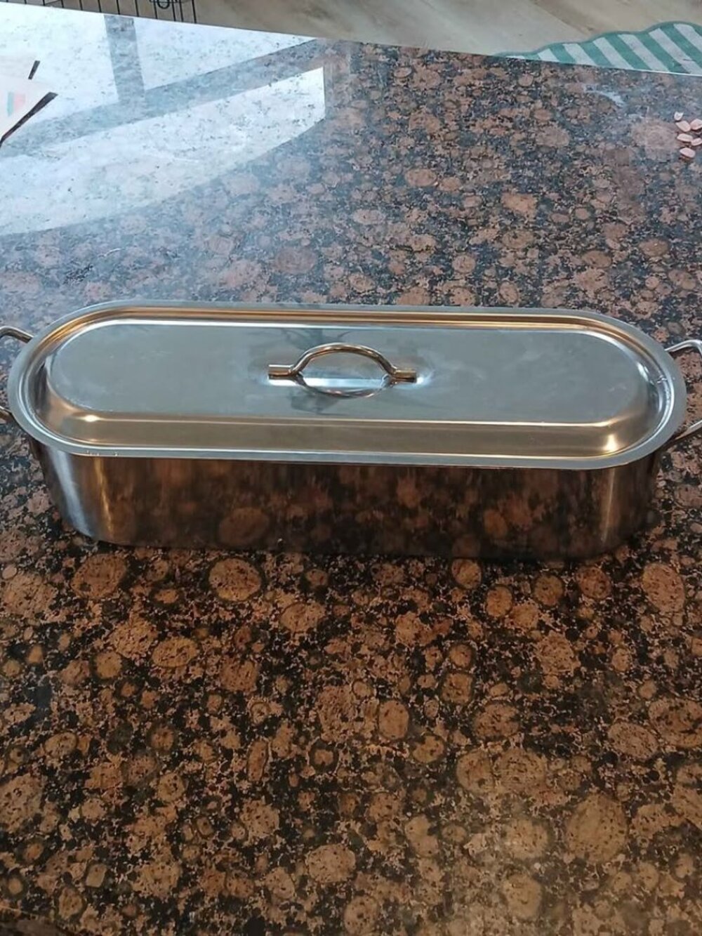 Crate & Barrel Stainless Steel 18" Fish Poacher salmon cookware pan
